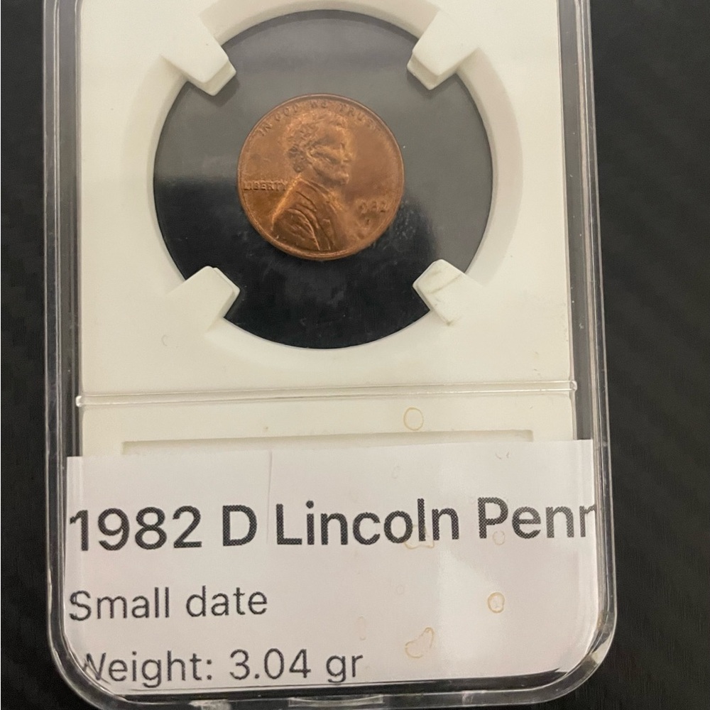 1982 D Lincoln Penny uncertified and circulated small date